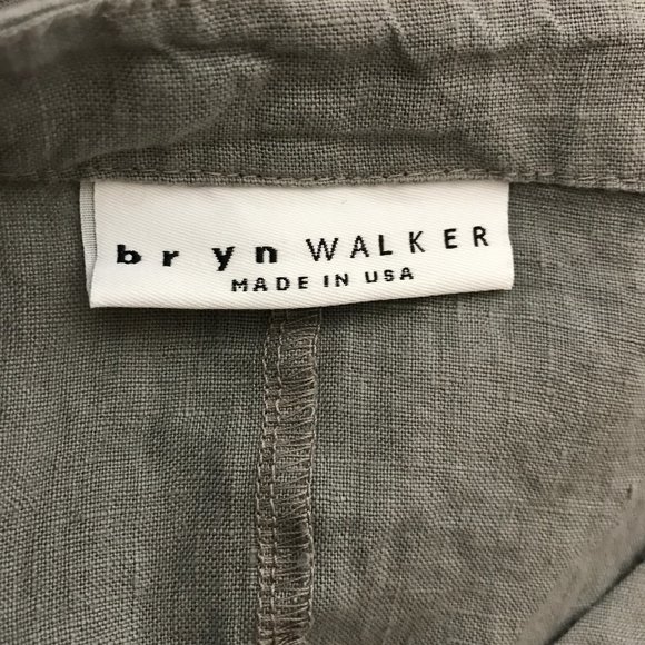 Bryn Walker 100% Linen Unstructured V Neck Wide Sleeve Lagenlook Maxi Dress Sz L - Picture 5 of 13